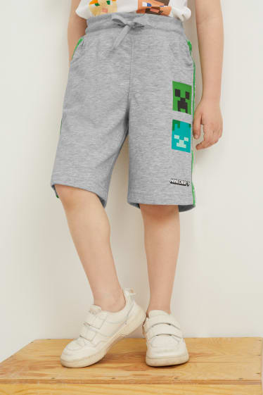 Toddler Boys - Minecraft - pantaloni scurți trening - gri deschis melanj