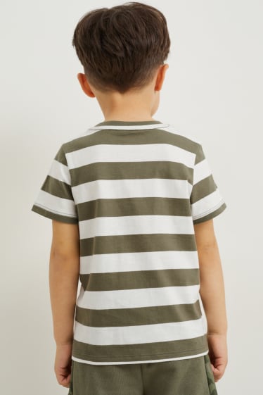 Niños - Camiseta de manga corta - de rayas - verde