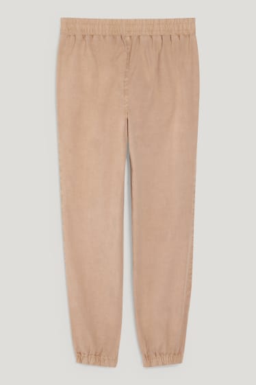 Donna - Pantaloni di stoffa - vita media - tapered fit - beige