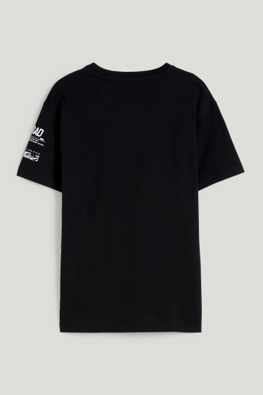 Reverskraag - T-shirt - zwart
