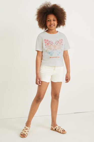 Kids Girls - Kurzarmshirt - cremeweiss