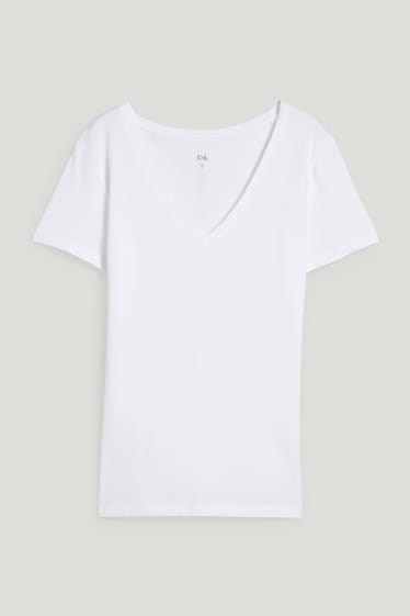 Damen - Basic-T-Shirt - weiß