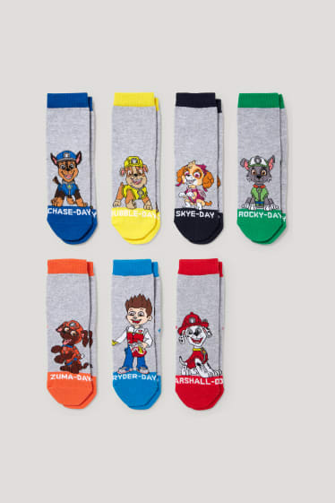 Toddler Boys - Confezione da 7 - Paw Patrol - calze con motivo - grigio chiaro
