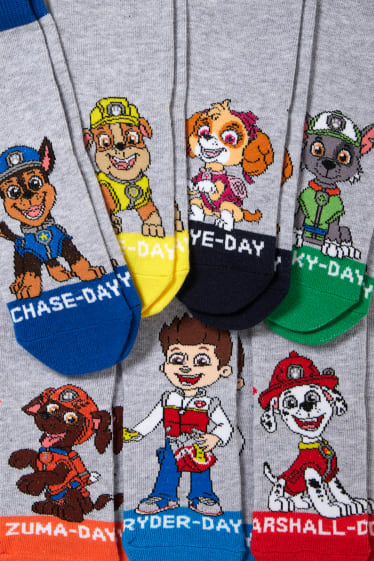 Toddler Boys - Confezione da 7 - Paw Patrol - calze con motivo - grigio chiaro
