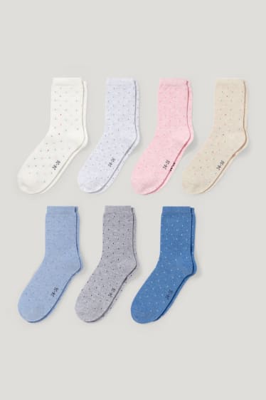 Kids Girls - Multipack of 7 - socks - polka dot - multicoloured