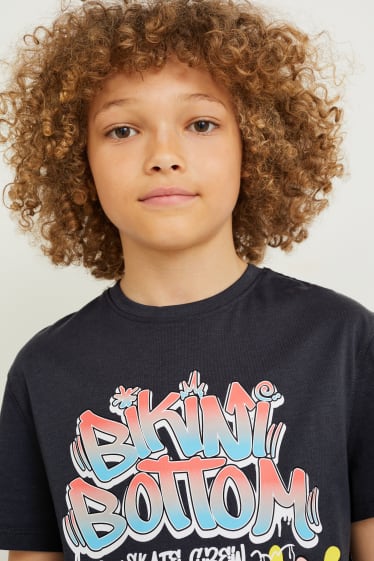 Reverskraag - SpongeBob - T-shirt - zwart