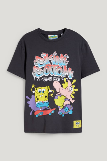 Reverskraag - SpongeBob - T-shirt - zwart