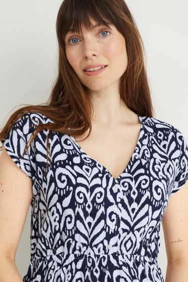 Mujer - Vestido premamá - azul oscuro / blanco roto