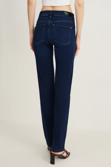 Femei - Straight jeans - talie medie - LYCRA® - denim-albastru
