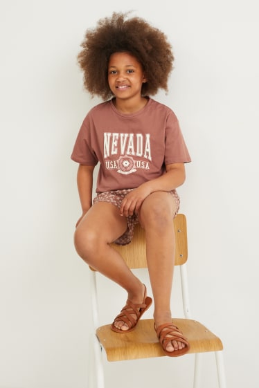 Bambine: - T-shirt - marrone