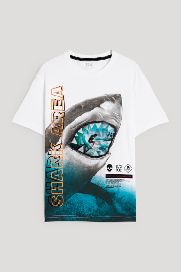 Reverskraag - T-shirt - wit