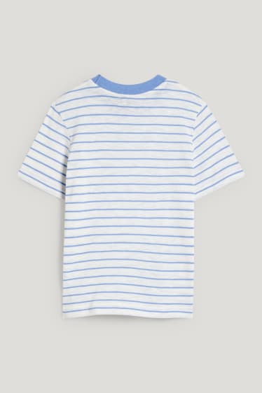 Kobiety - T-shirt - w paski - jasnoniebieski
