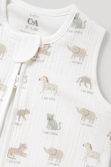 Baby Girls - Sac de dormit bebeluși - 0-6 luni - cu model - alb-crem