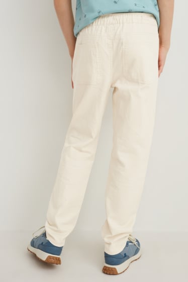 Bambini: - Pantaloni - misto lino - bianco crema