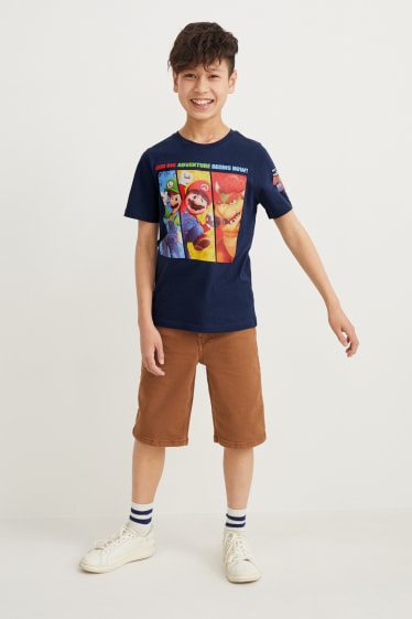 Reverskraag - Super Mario Bros. - T-shirt - donkerblauw
