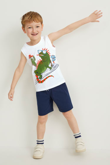 Toddler Boys - Set - top and shorts - organic cotton - 2 piece - white