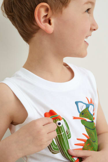 Toddler Boys - Set - top and shorts - organic cotton - 2 piece - white