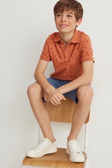 Toddler Boys - Poloshirt - met patroon - roestbruin