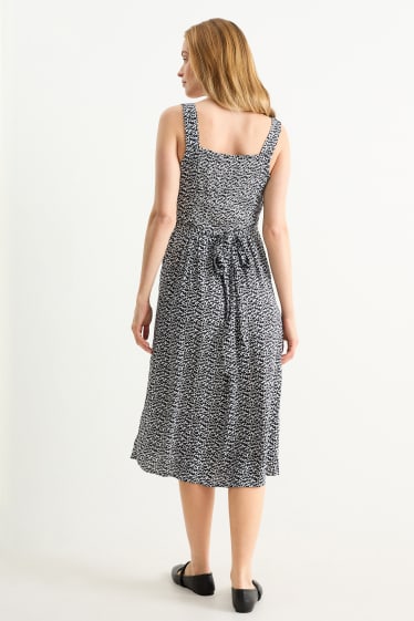 Femmes - Robe d’allaitement croisée - à motif - noir / blanc
