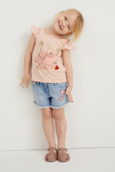 Toddler Girls - Korte spijkerbroek - jeanslichtblauw