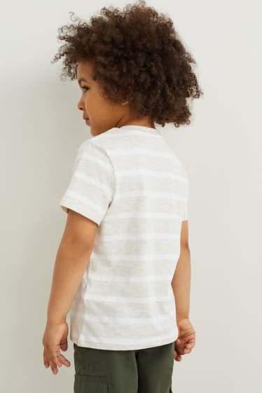 Niños - Camiseta de manga corta - de rayas - blanco roto