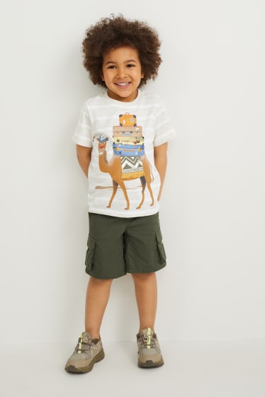 Niños - Camiseta de manga corta - de rayas - blanco roto