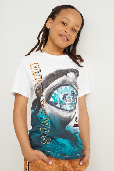Reverskraag - T-shirt - wit