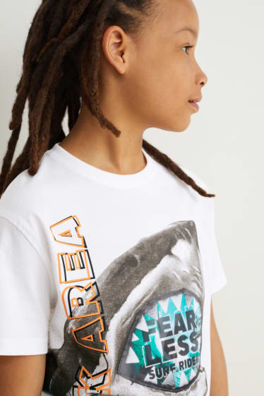 Reverskraag - T-shirt - wit