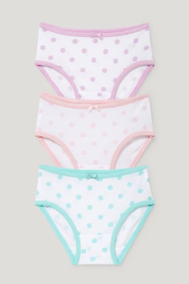 Toddler Girls - Multipack of 3 - briefs - polka dot - white