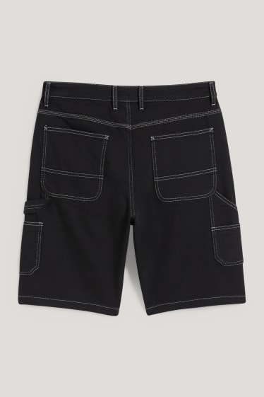 Clockhouse Boys - Jeans-Cargoshorts - schwarz