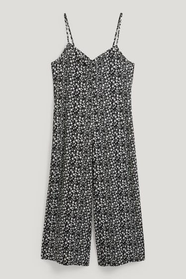 Women XL - CLOCKHOUSE - jumpsuit - floral - black / white