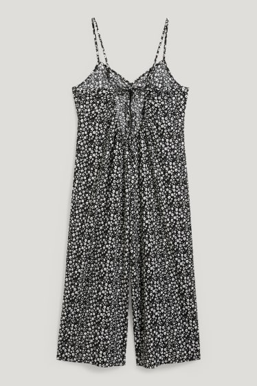 Women XL - CLOCKHOUSE - jumpsuit - floral - black / white