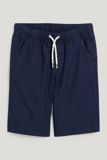 Reverskraag - Shorts - gestreept - donkerblauw