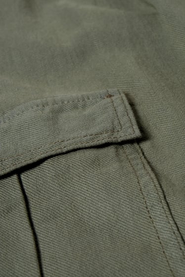 Donna - Pantaloni cargo - vita alta - tapered fit - verde scuro
