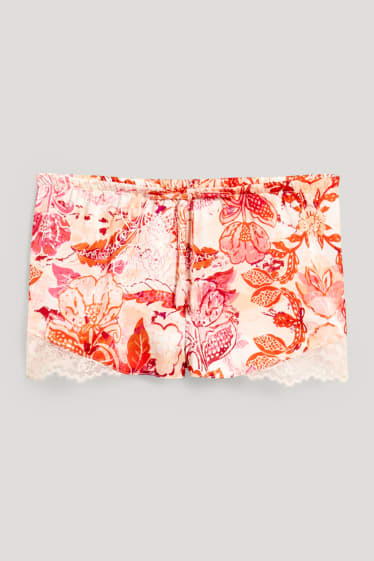 Femmes - Caleçon - à fleurs - rose