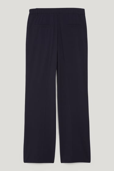 Dámské - Plátěné kalhoty - mid waist - regular fit - tmavomodrá
