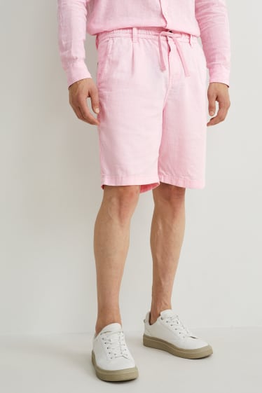 Herren - Shorts - Leinen-Mix - rosa