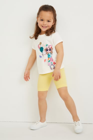 Toddler Girls - Kurzarmshirt - Glanz-Effekt - weiß