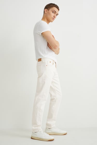 Hommes - Tapered jean - contient des fibres de chanvre - blanc crème