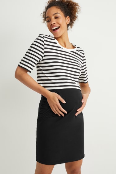 Dames - Set - kort zwangerschaps-T-shirt en -rok - 2-delig - zwart