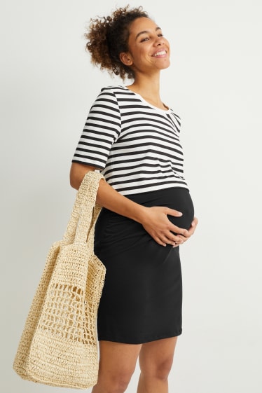 Mujer - Conjunto - camiseta crop y falda premamá - 2 piezas - negro