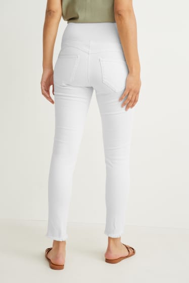 Dámské - Těhotenské džíny - jegging jeans - krémově bílá