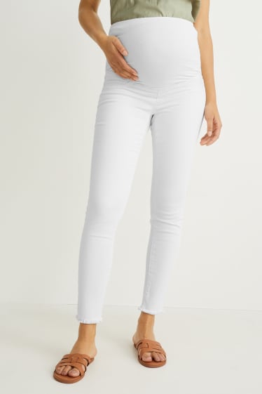 Dámské - Těhotenské džíny - jegging jeans - krémově bílá