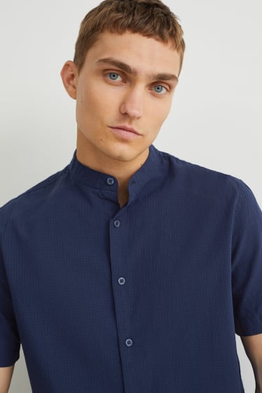 Hombre - Camisa - regular fit - cuello mao - azul oscuro