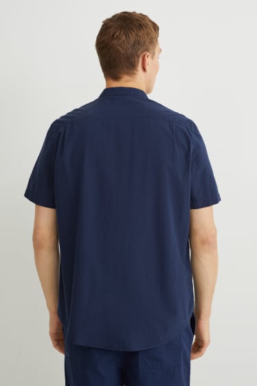 Hombre - Camisa - regular fit - cuello mao - azul oscuro