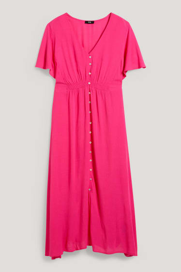 Dames - Fit & flare-jurk - fuchsiarood