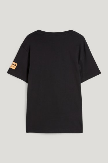 Reverskraag - T-shirt - zwart