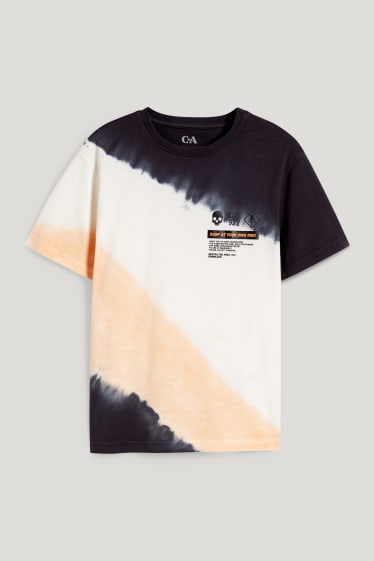 Reverskraag - T-shirt - met patroon - wit