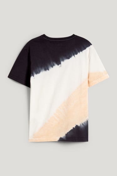 Reverskraag - T-shirt - met patroon - wit