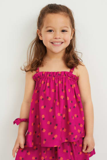 Toddler Girls - Set - Top und Scrunchie - 2 teilig - gemustert - dunkelrosa